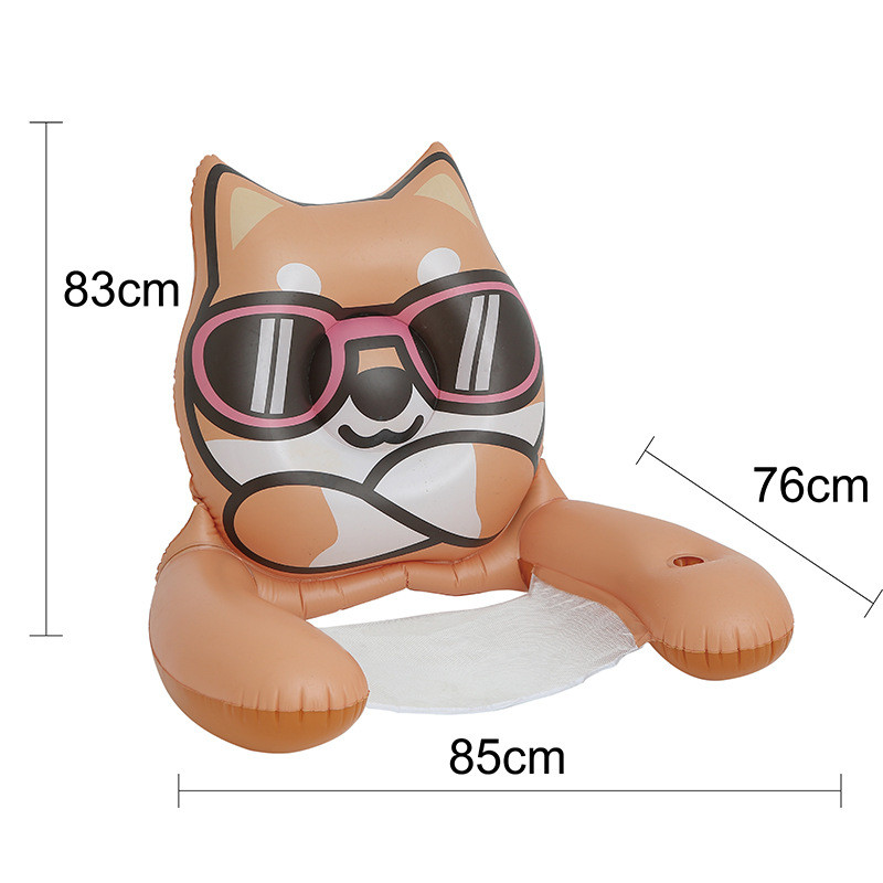 新款水上躺椅pvc充气带网浮床成人排上浮排批发充气浮水