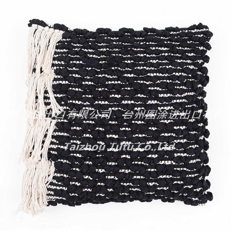 北欧ins靠垫进口手工编织流苏抱枕摩洛哥印度民宿软装别墅样板房
