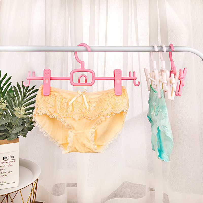 26x8塑料裙裤架可旋转加强伸缩儿童成人男女可调节加大裙裤夹干湿