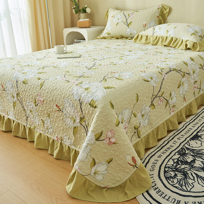 bb4c批发法式床盖2023年水洗榻榻米春秋棉麻炕盖夏季夹棉床单