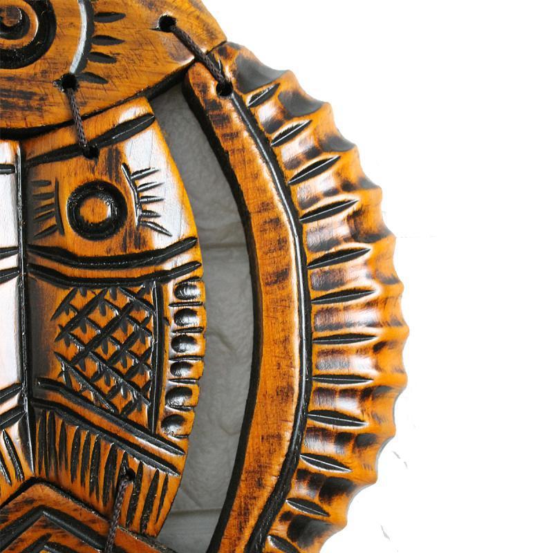 bc10墙面入户门上装中式木雕鱼饰品桃木复古客厅壁饰福小挂件挂饰