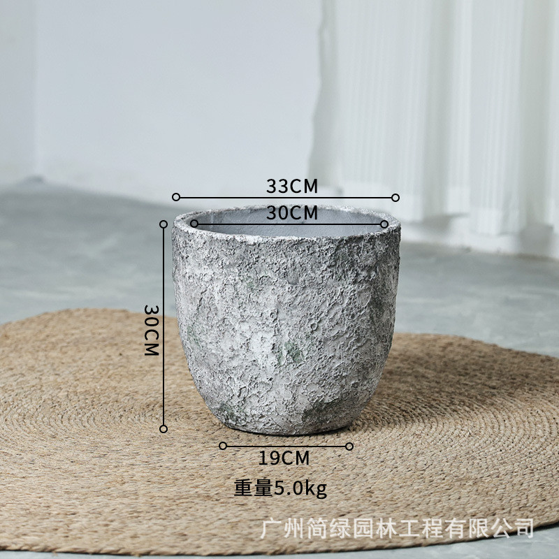 鸭脚木创意水泥大花盆户外庭院圆形新款艺术北欧特大号轻奢高级感