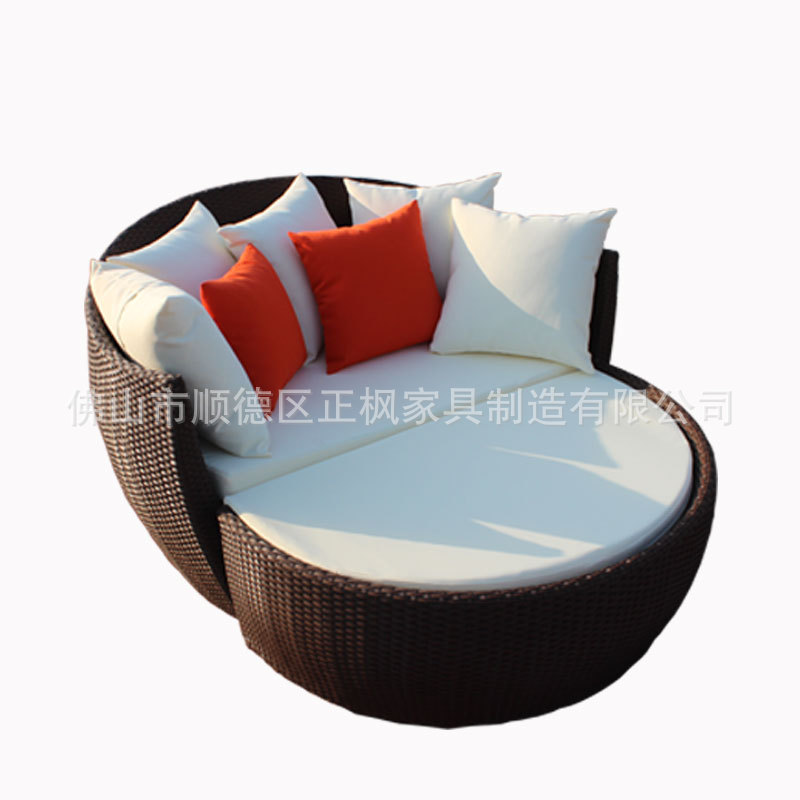 定制户外休闲藤沙发藤椅庭院酒店花园圆床椅沙发藤编组合家具