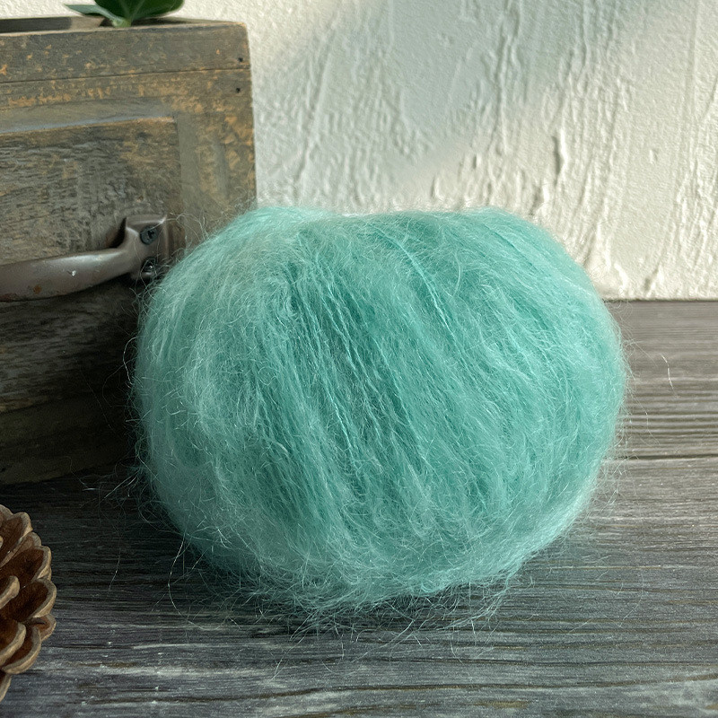 十刻厂家用风影白厂丝马海毛高端柔软细腻亲肤手工diy编织批发线