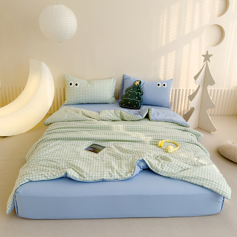 多巴胺云朵礼品夏被四件套单双人夏凉空调凉爽水洗棉薄被子批发