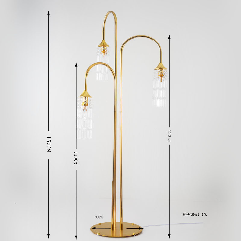 2020新款婚庆道具金色电镀路引婚礼布置摆件水晶路引灯厂家直销