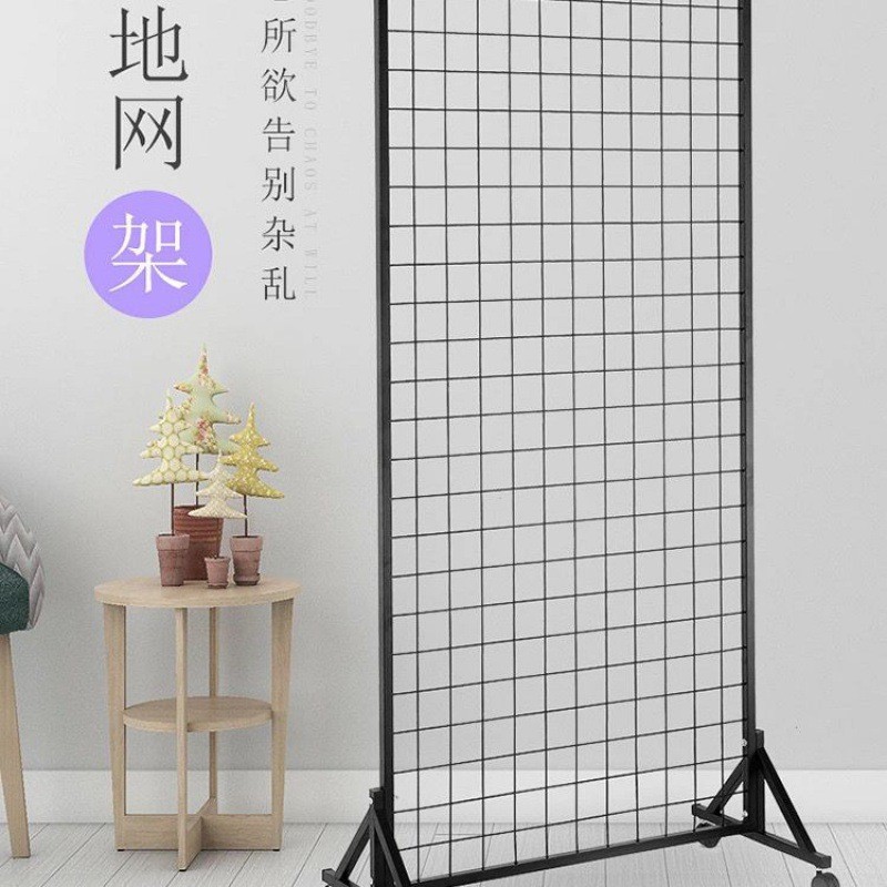 落地铁艺网架立式展示架幼儿园作品网格货架置物架饰品展会展示架