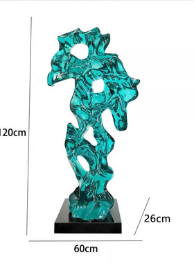 现代酒店大堂抽象太湖石售楼处透明树脂落地雕塑摆件软装饰艺术品