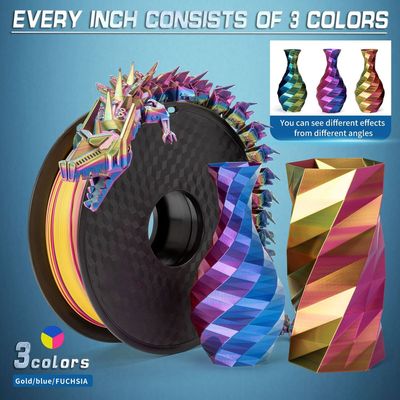 热销新森炫彩3d打印机耗材丝绸金蓝紫红三色pla农场中国龙打印线