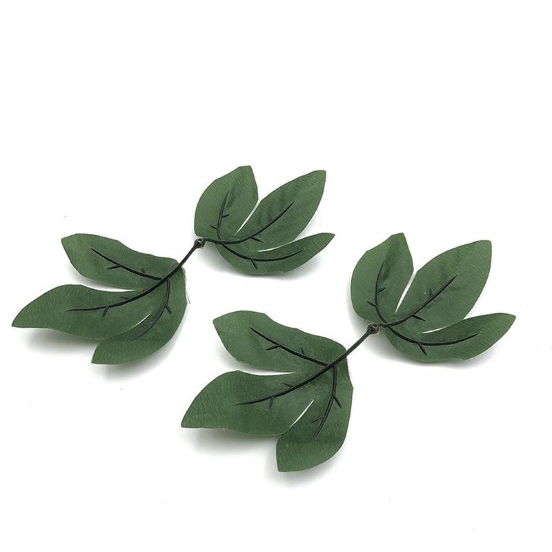 21cm2叉装饰射骨叶丝印花叶丝网花婚庆牡丹布置仿真绿植配件批发