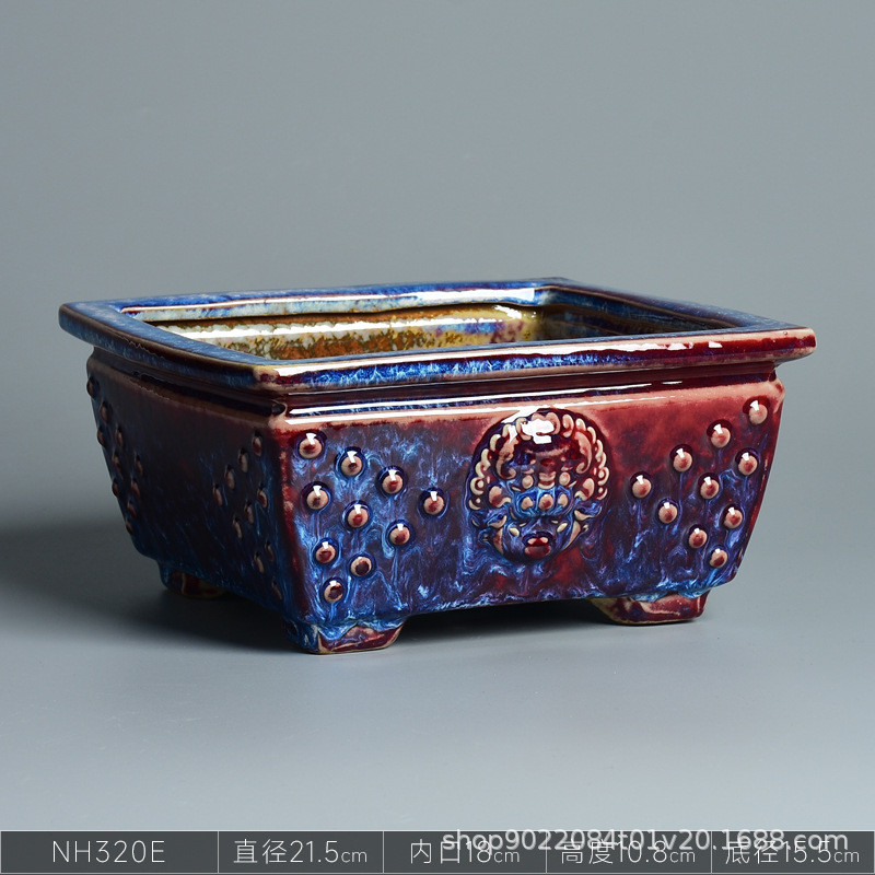 室内君子兰花盆仿古陶瓷兰花盆景盆栽蝴蝶兰专用桌面造景创意钧窑