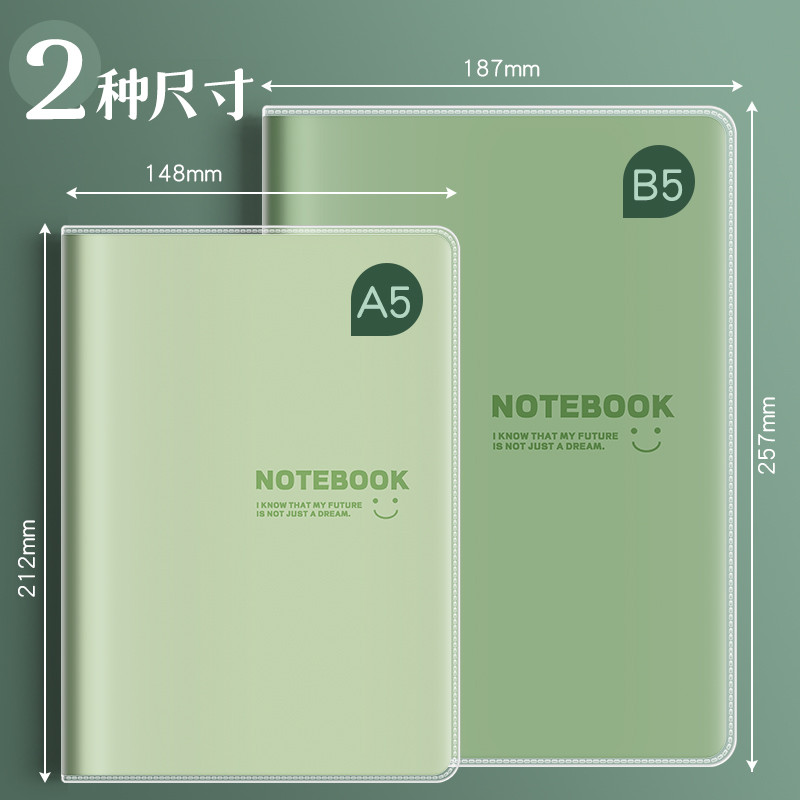 KR528笔记本子b5大学生胶套本16k开a5少女简约ins风大号笔记日记