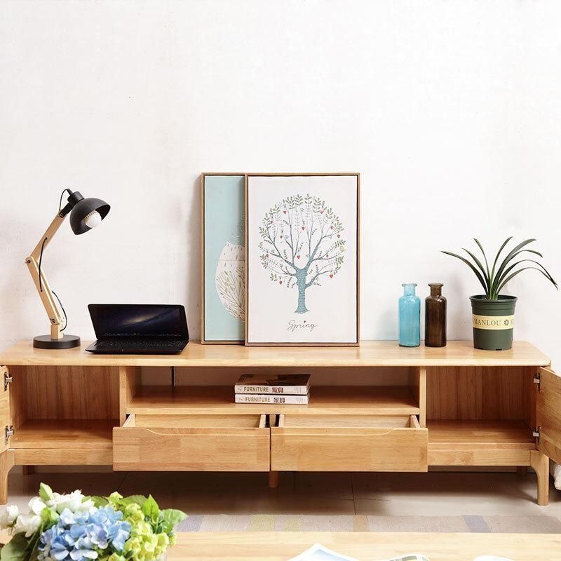 全实木简约现代茶几电视柜组合客厅家用落地小户型卧室地柜边柜
