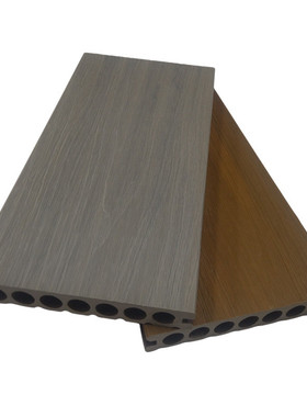 热销地板wpc共挤14823圆孔二代户外露台塑木地板室外防腐共挤地板