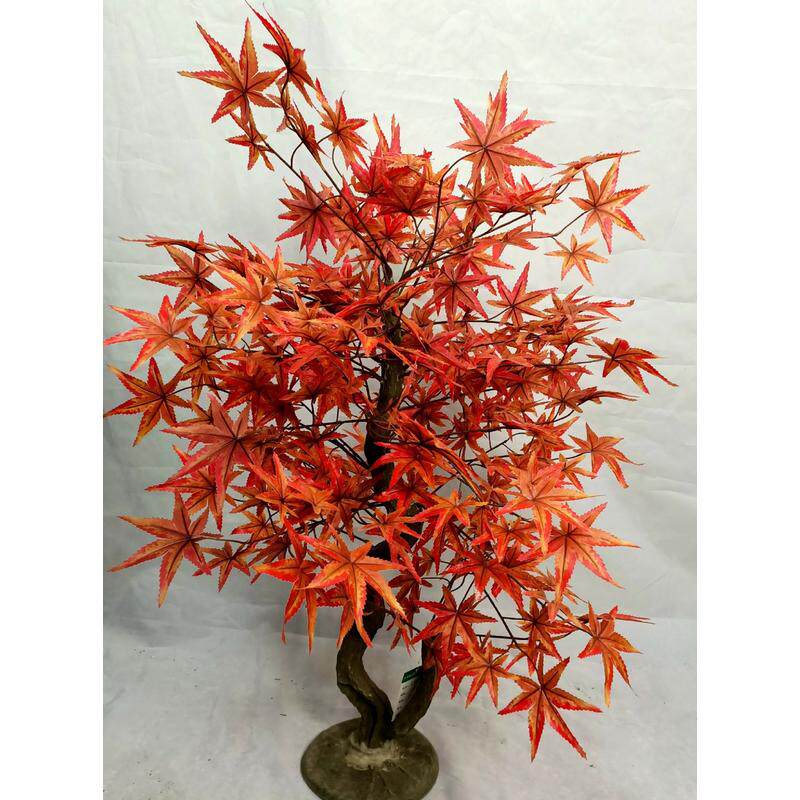 仿真红枫绿植植物摘盆假树盆景假花盆栽仿真花装饰摆件塑料假枫树
