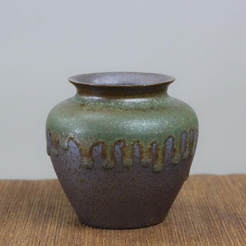 新中式茶席插花禅意插花器皿复古挂陶瓷花瓶鎏金小花缸创意釉花盆,鲜花速递/花卉仿真/绿植园艺,花盆,淘宝优惠券,粉丝福利购,淘宝优惠卷