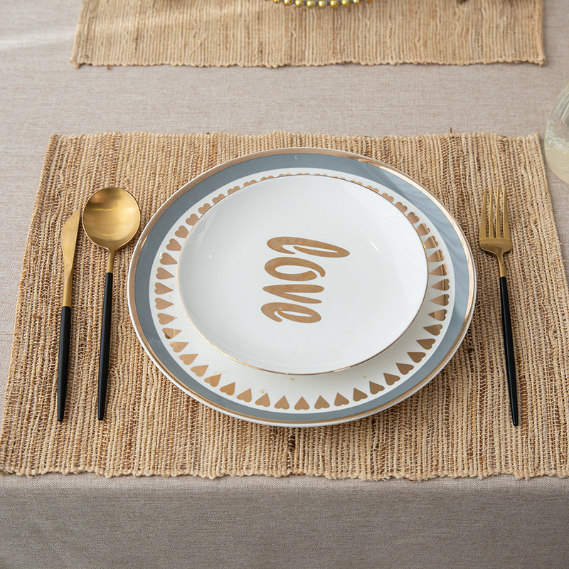 hins隔热垫餐垫日式苎麻天然手工编织夏布长方形桌垫桌旗风简约r