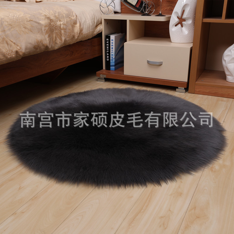 圆形地毯电脑椅子地毯羊毛仿卧室地毯飘窗毯长毛绒拍摄背景毯定做