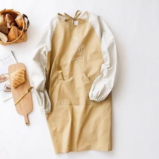 家用上班工 防水厨房书法做饭穿 111v画画罩衣女新款 围裙长袖