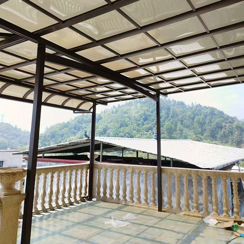 别墅庭院门头挡雨棚搭铝合金雨棚阳台过道雨楼顶耐力板遮阳雨棚