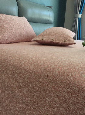 2eie提花双人床单老粗布凉席加厚加密四季床上用品三件套