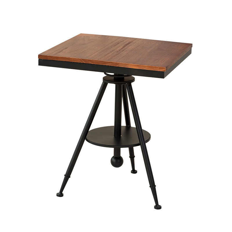 铁艺餐桌椅休闲阳台圆桌美式实木复古工业风奶茶店咖啡厅桌椅组合