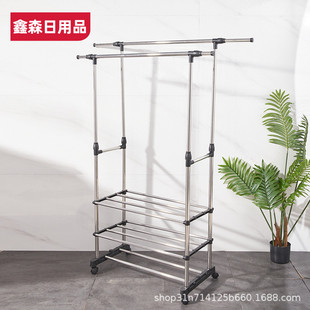 晾衣 落地衣架家用卧室宿舍客厅置物架室内挂衣架简易衣帽架阳台
