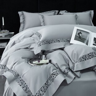 200马匹支棉重工刺绣100全棉四件套床单被套四季通用轻奢床上用品