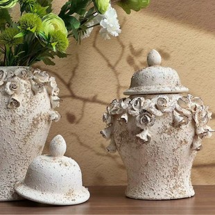 花插花瓶工艺品摆件装 欧式 手工花复古储物旧将军罐 热销陶瓷新款
