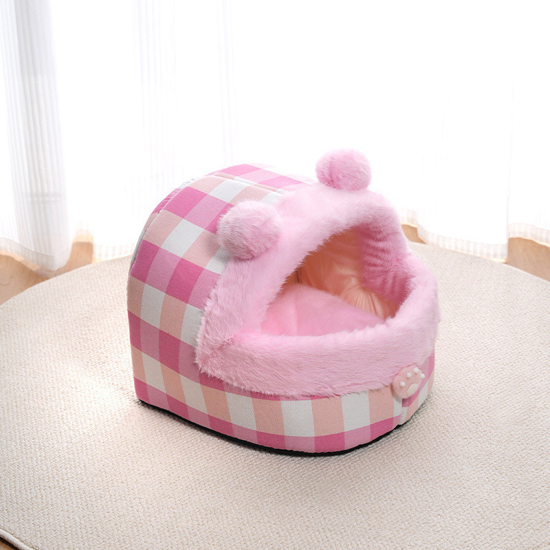 四季通用半狗窝可爱猫窝网红 猫窝清新加厚闭式冬季保暖 宠物用品