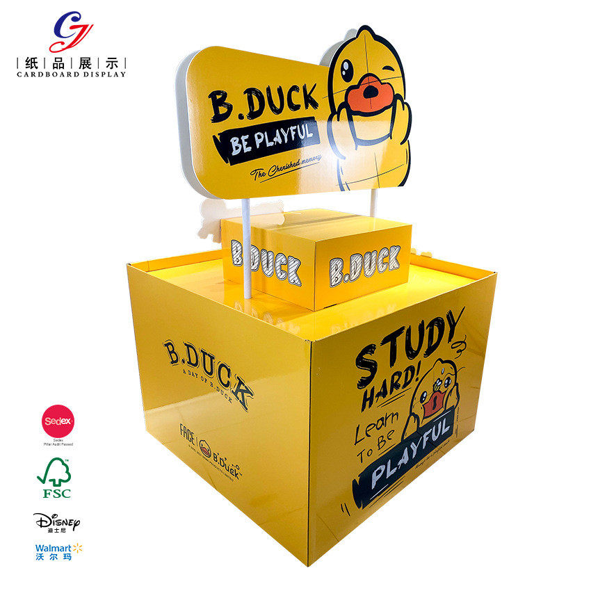 地超市食品火锅底料纸堆头瓦楞纸组装促销纸质定制堆堆头展示架