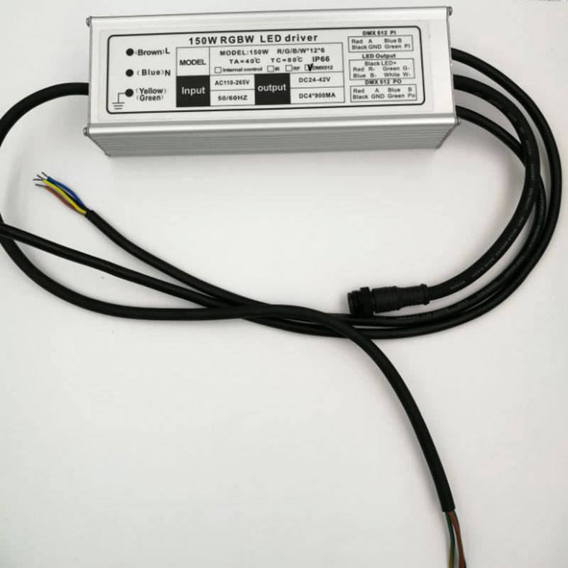 DMX512外控3-300W10串15并150WRGBW防雨驱动RGB投光灯电源