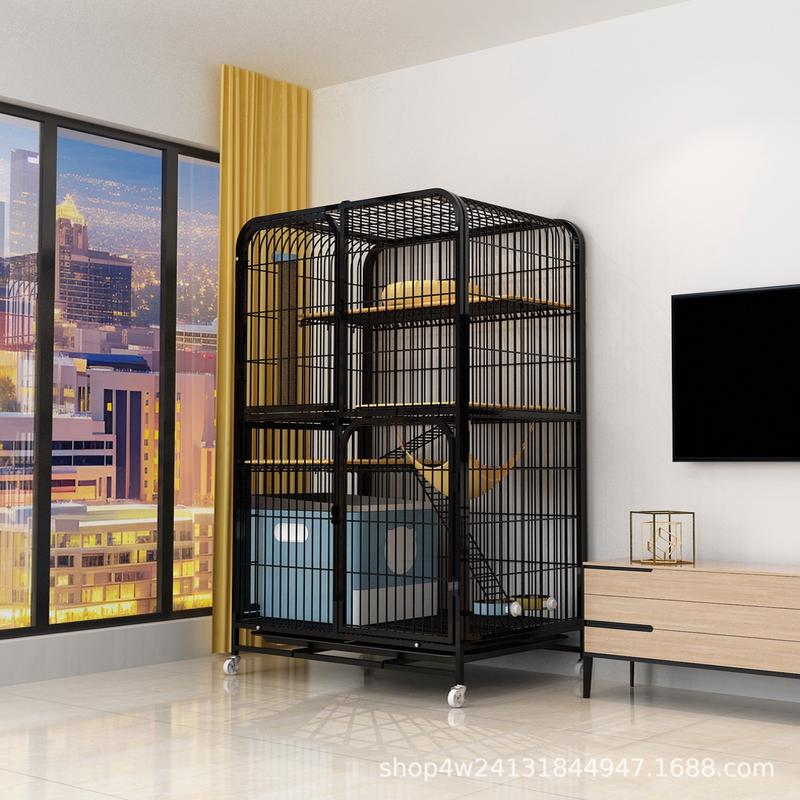 猫笼子带可抽厕所猫别墅猫咪猫窝超大自由空间双层别墅猫加粗猫窝