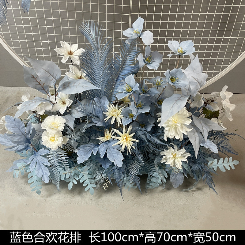 婚庆仿真花排路引地排花婚挂花舞台背景装饰铁艺架子礼堂橱窗花艺