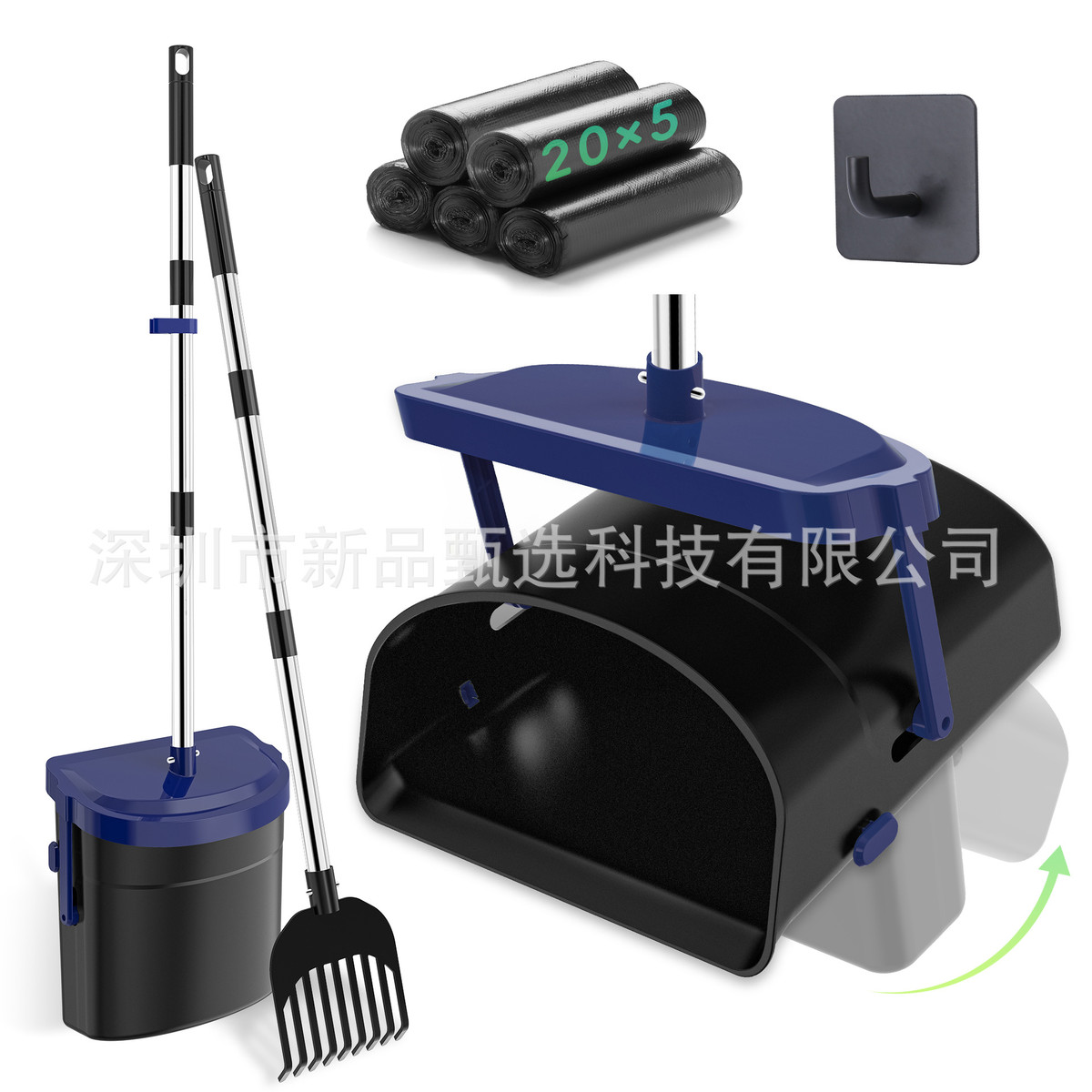 遛狗捡屎器狗狗拾便器宠物便捷铲屎器捡便器捡便桶簸箕耙子套装