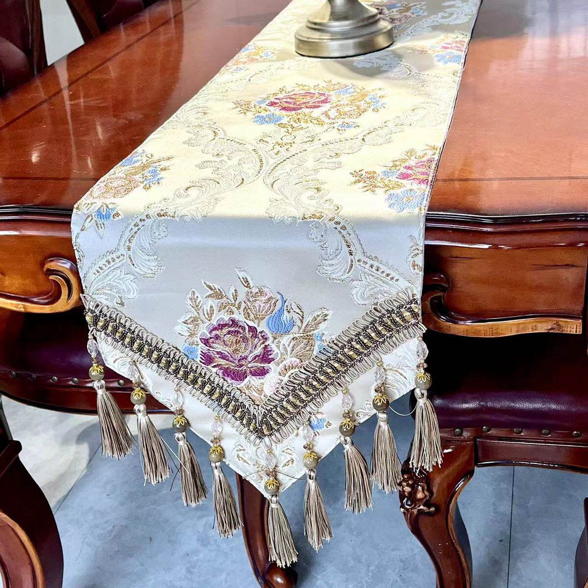 x70t桌旗欧式简约奢华装饰布长条美式餐桌布茶几台布电视柜现代可