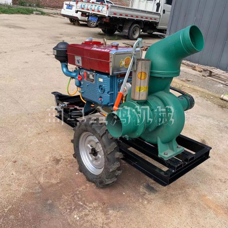 热销四轮抽水泵推车抽水泵柴油机移动批发电启动柴油应急水泵