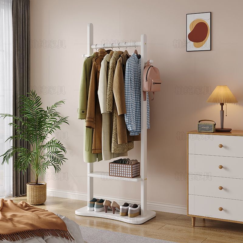 实木简易衣帽架落地卧室挂衣架衣架立式家用客厅置物架衣服收纳