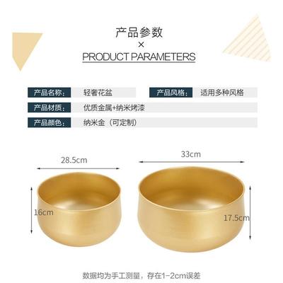 大号金属花器桌面简约现代装饰花盆摆件客厅家居轻奢绿植摆件批发