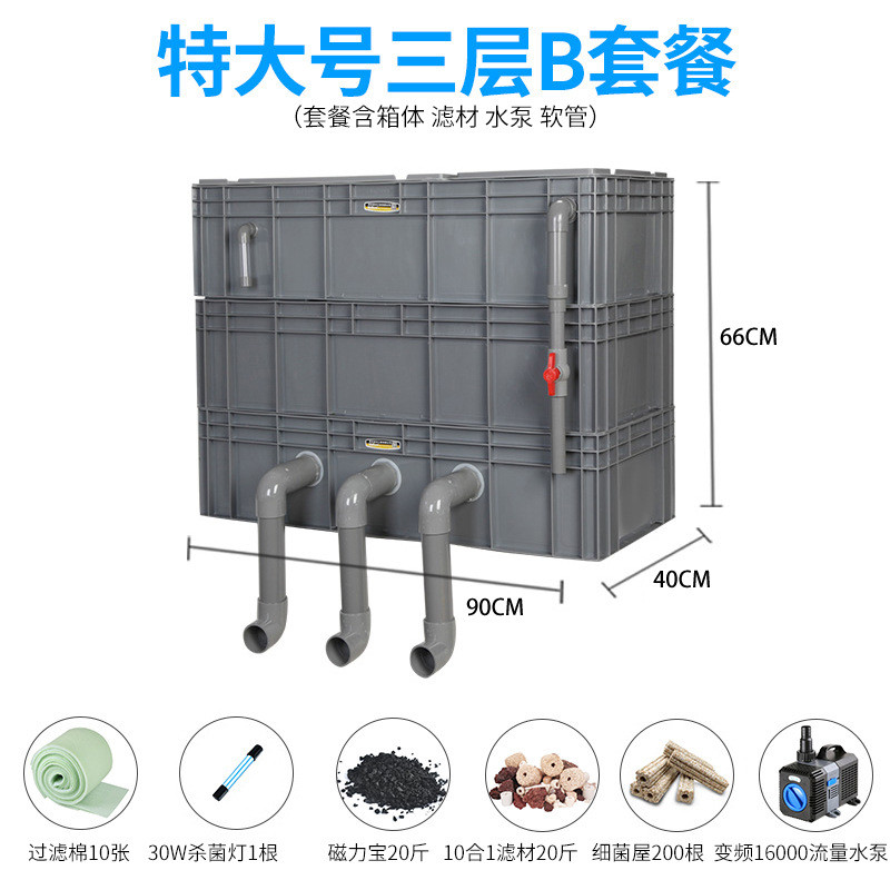 鱼缸鱼池过滤器滴滤盒周转箱氧增过滤系统培菌上置过滤滴流盒净水