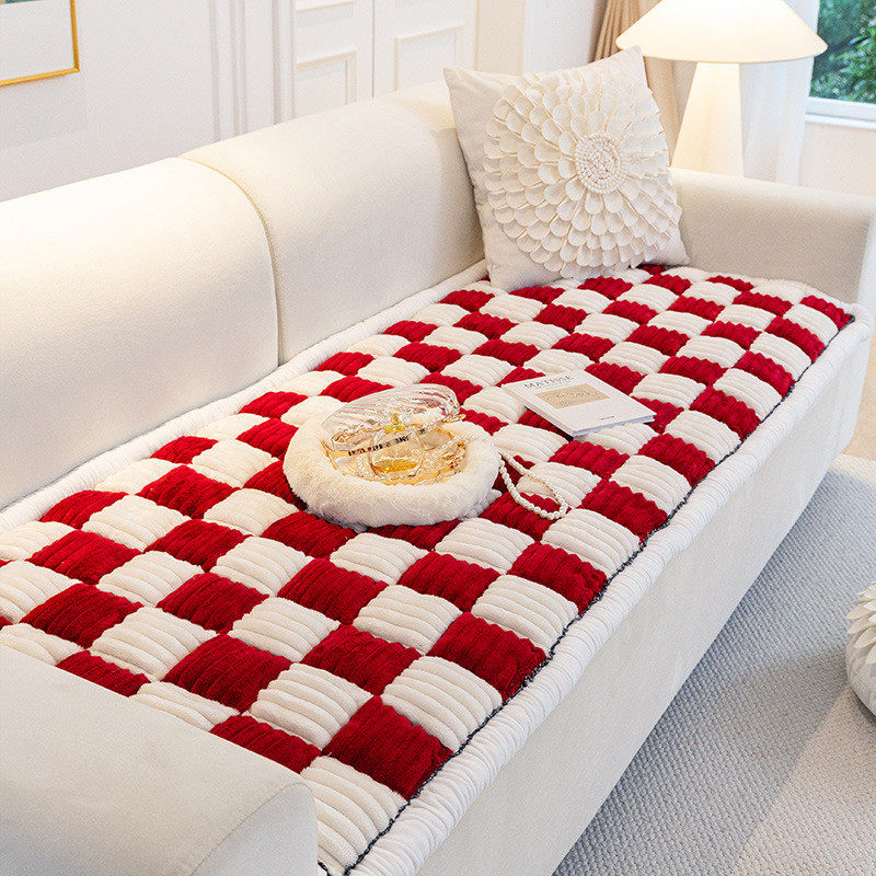 秋冬毛绒加厚沙发垫防滑奶油加厚轻奢高级感风馒头坐垫子飘窗垫