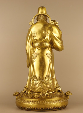 杨铜记创意站财神铜铜摆件财源广进财神工艺品文财神