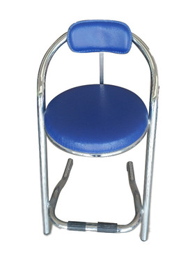 游戏厅座椅不锈钢圆形吧台靠背游乐场电玩城专用游戏机蓝色凳子