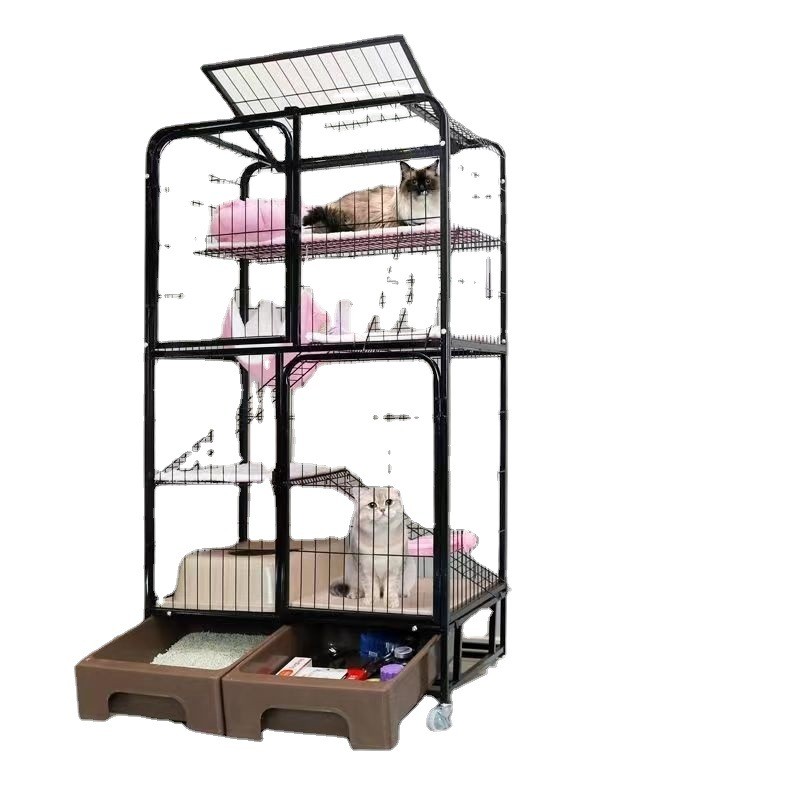 猫笼家用加粗加固三层一体式室内家具用品加厚方管猫封闭式猫砂盆