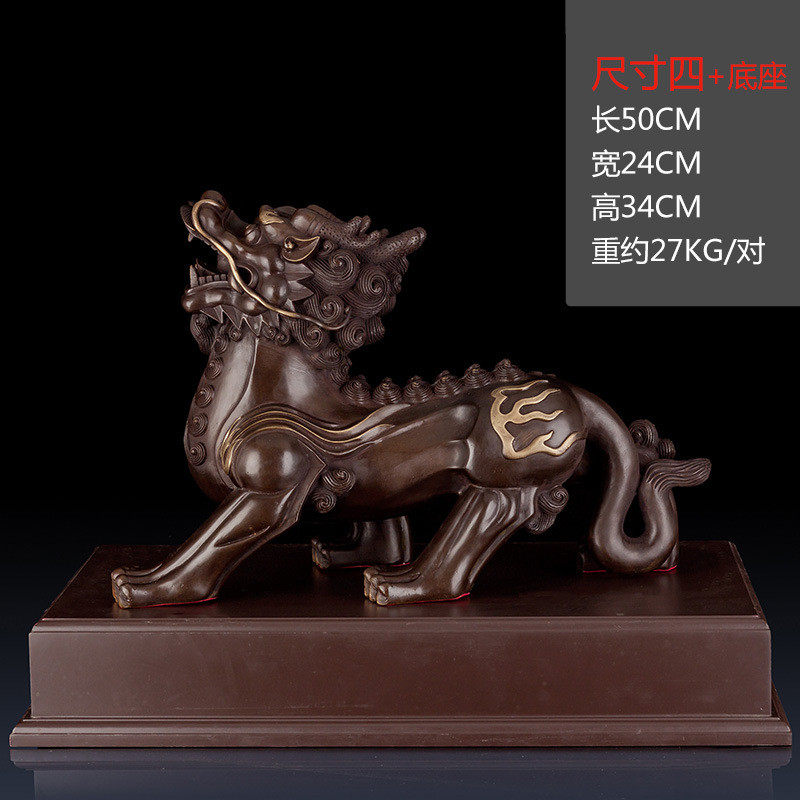 纯黄铜双角貔貅招财铜貔貅客厅铜制品家居饰品工艺品礼品摆件