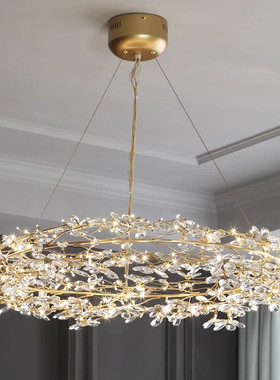 美式客厅树枝水晶乡村萤火虫装饰灯展厅样板房服装店个性装饰吊灯