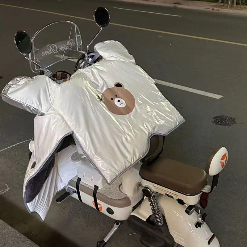 挡风被冬季加绒加厚加大加宽防水防晒摩托车电动车防风保暖罩