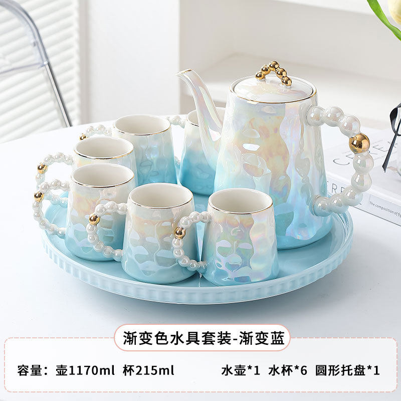 渐变色陶瓷水杯套装结婚伴手礼乔迁高档送礼茶具加厚杯子茶杯水具