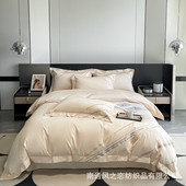 恒源样精梳棉60支四件套全棉床单100长绒棉被罩裸睡被罩床上用品4