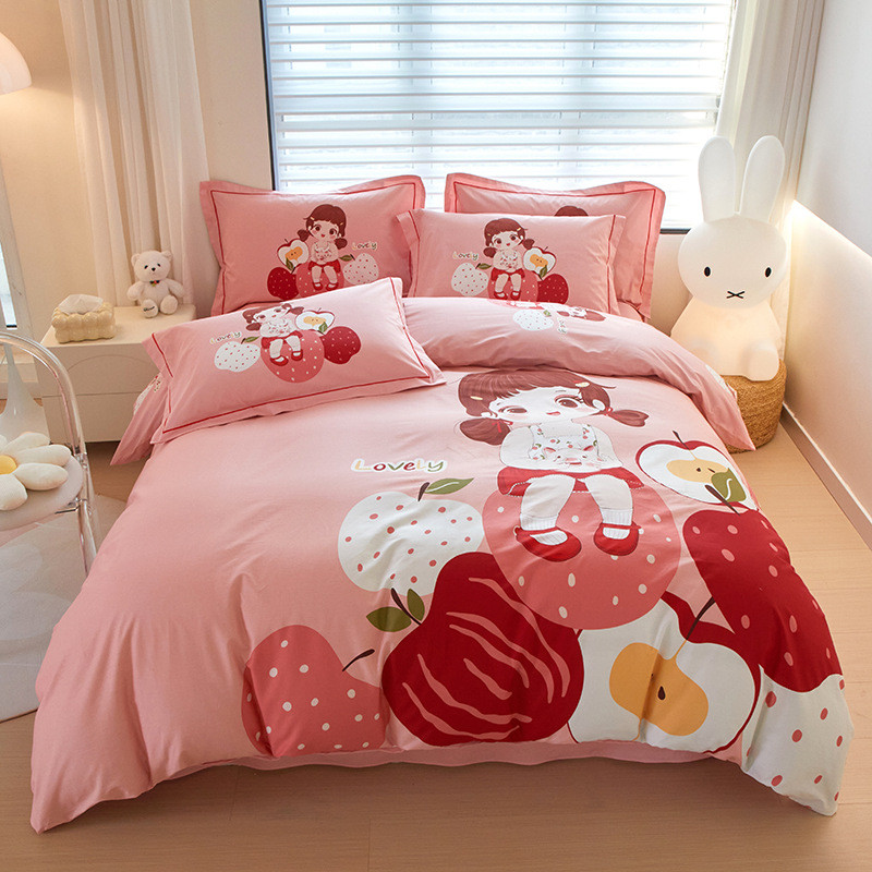 活性莱克家纺全棉大版可印花匹马棉斜纹印花四件套床上用品批发